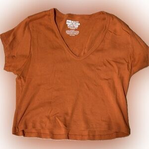 Big Bud Press Orange Short Sleeve V-Neck